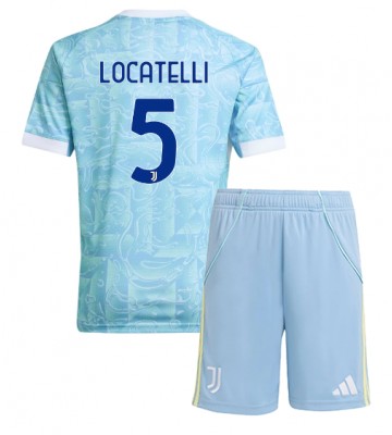 Juventus Manuel Locatelli #5 Udebanetrøje Børn 2025-26 Kortærmet (+ Korte bukser)